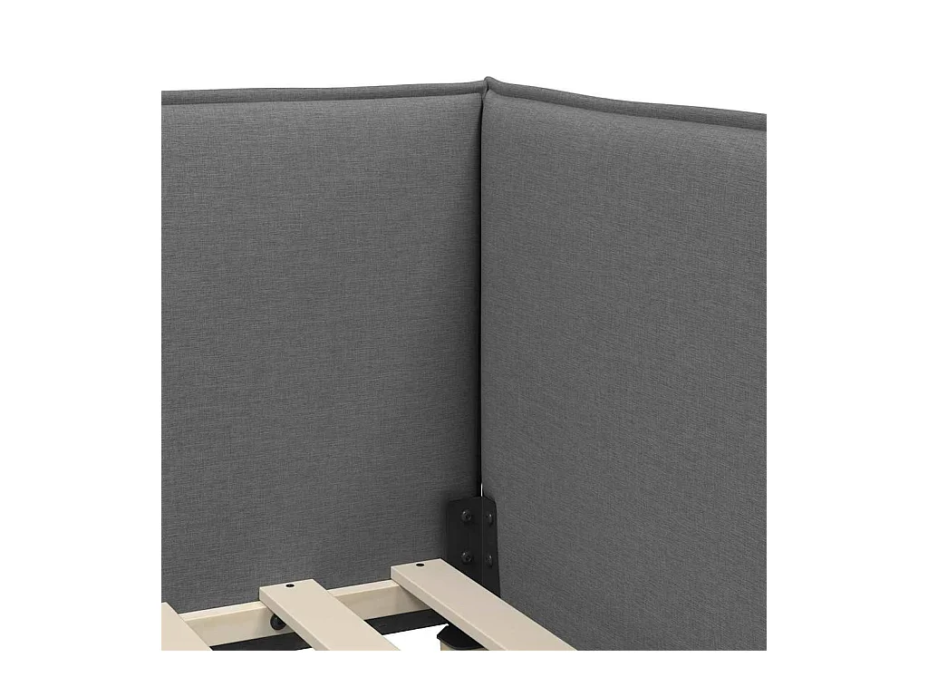 Cadre de lit d'angle Gris foncé 80 x 200 cm tissu