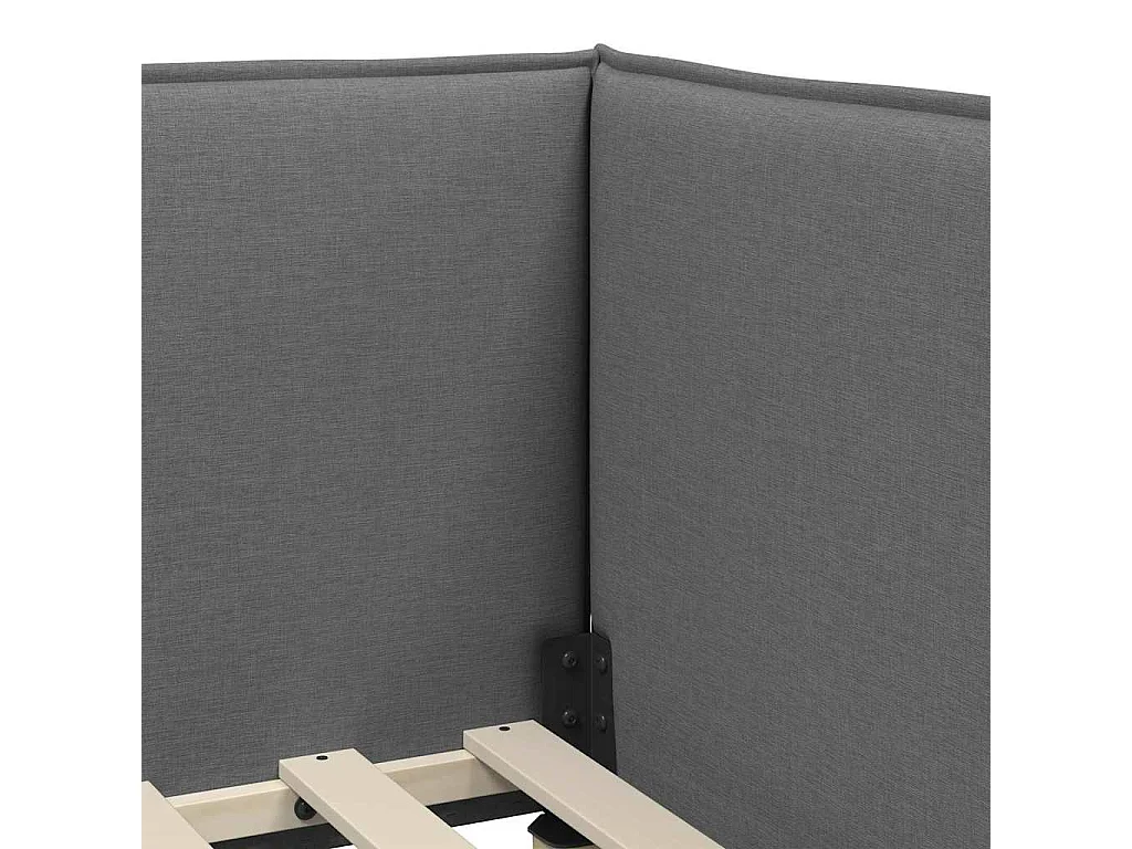 Cadre de lit d'angle Gris foncé 80 x 200 cm tissu