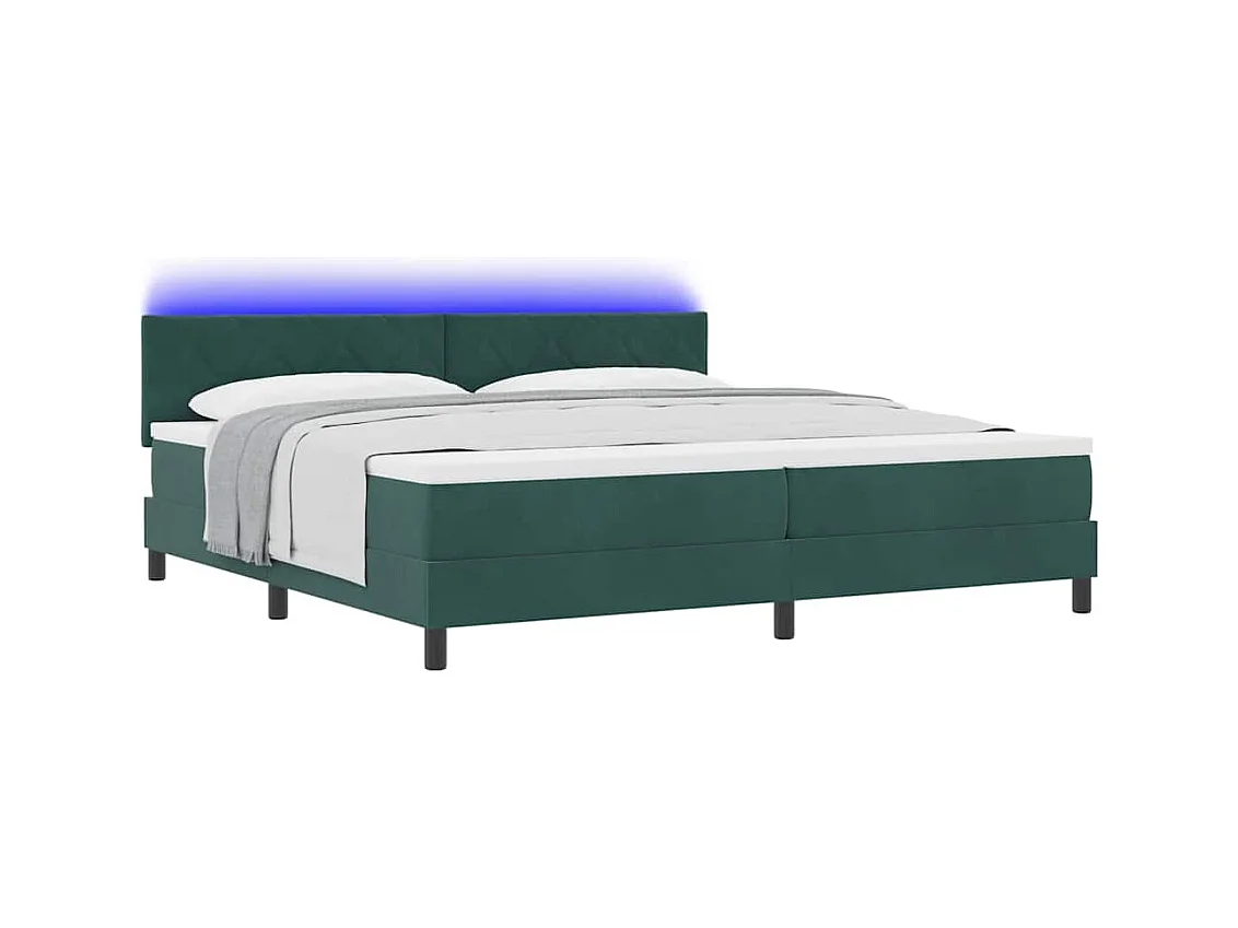 Cama tipo Box Spring Verde oscuro 200 x 200 cm Terciopelo