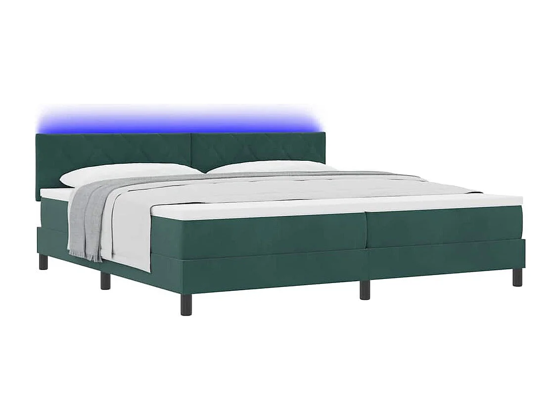 Cadre de lit avec tête de lit Vert foncé 200 x 200 cm Velours