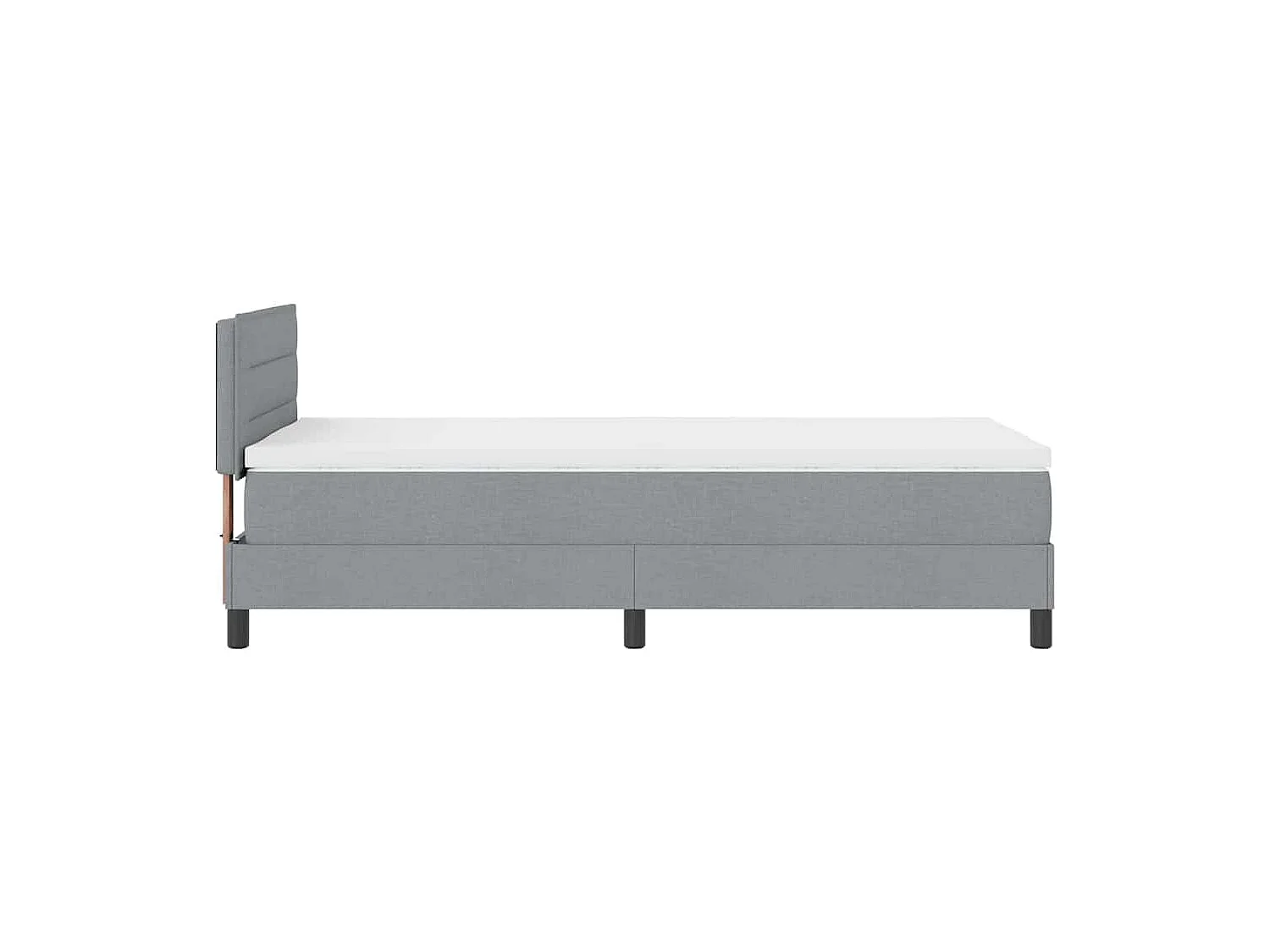 Cadre de lit avec matelas Gris clair 80 x 200 cm tissu