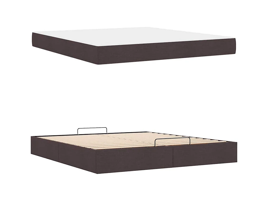 Estructura de cama Marrón oscuro 180 x 200 cm tela