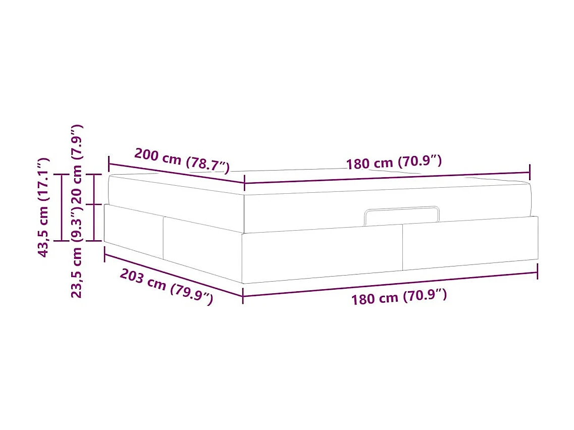 Estructura de cama Marrón oscuro 180 x 200 cm tela