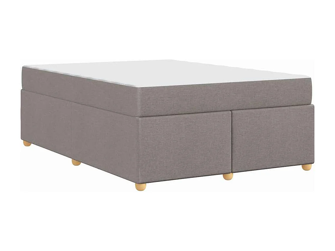 Cadre de lit avec matelas Taupe 140 x 200 cm tissu