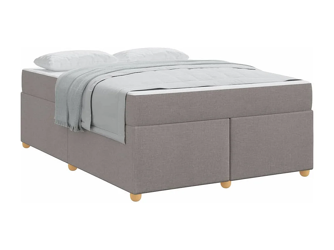 Cadre de lit avec matelas Taupe 140 x 200 cm tissu