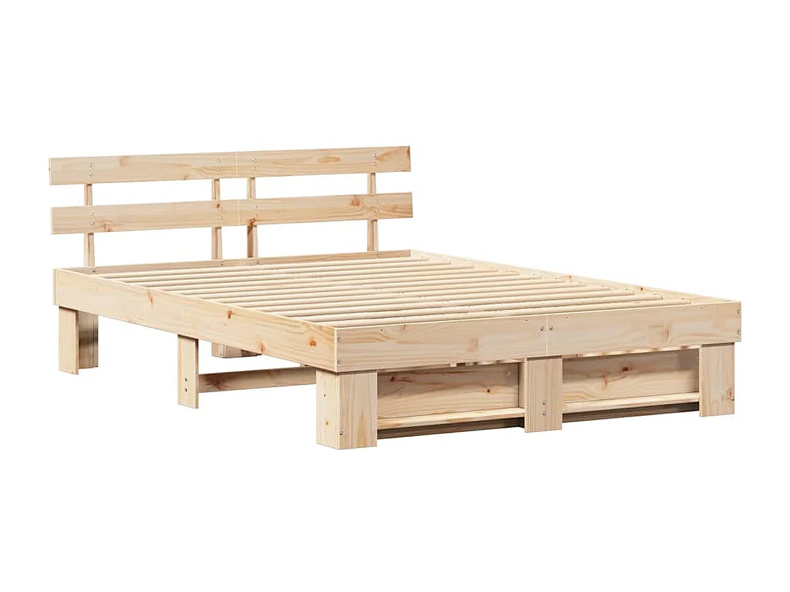 Cadre de lit avec tiroir Marron 150 x 200 cm Bois massif en pin