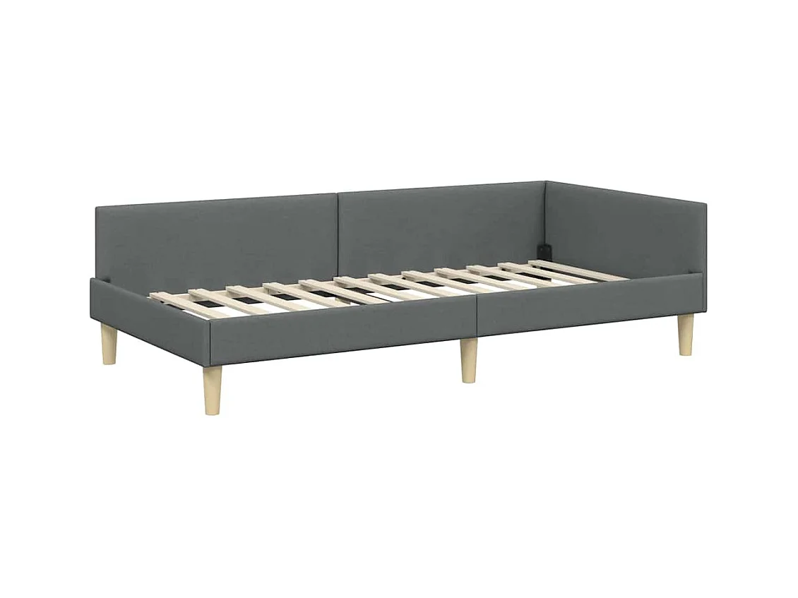 Estrutura de Cama de Canto Outros Cinzento escuro 80 x 200 cm