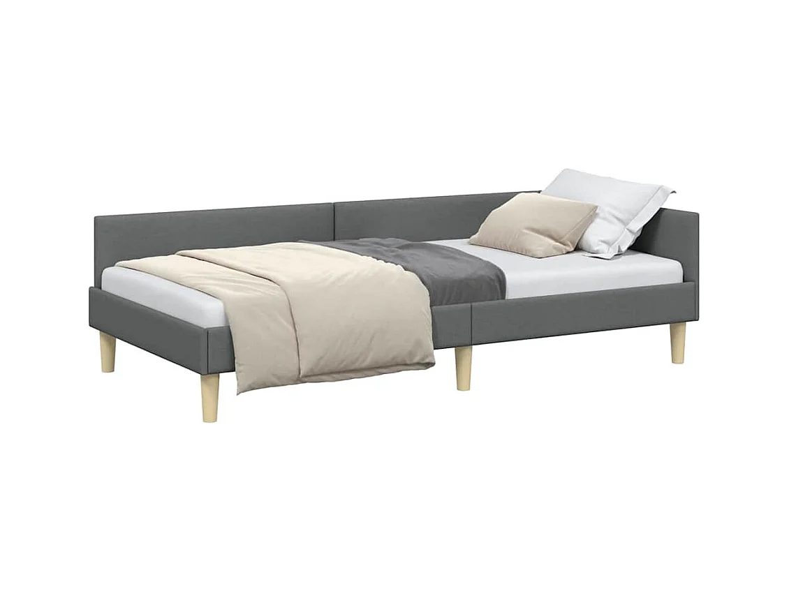 Estrutura de Cama de Canto Outros Cinzento escuro 80 x 200 cm