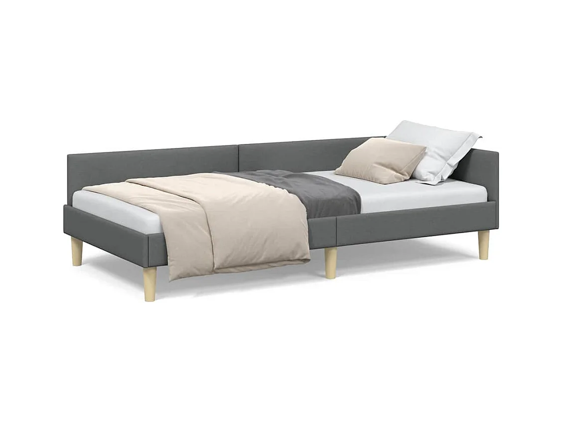 Estrutura de Cama de Canto Outros Cinzento escuro 80 x 200 cm