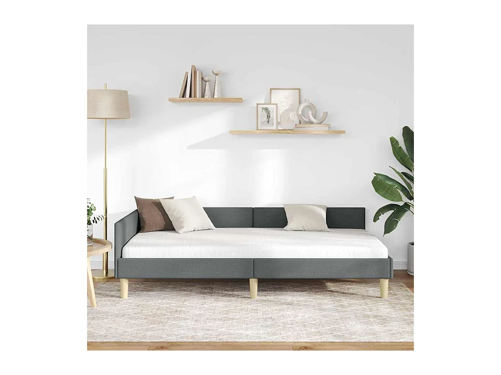 Estrutura de Cama de Canto Outros Cinzento escuro 80 x 200 cm