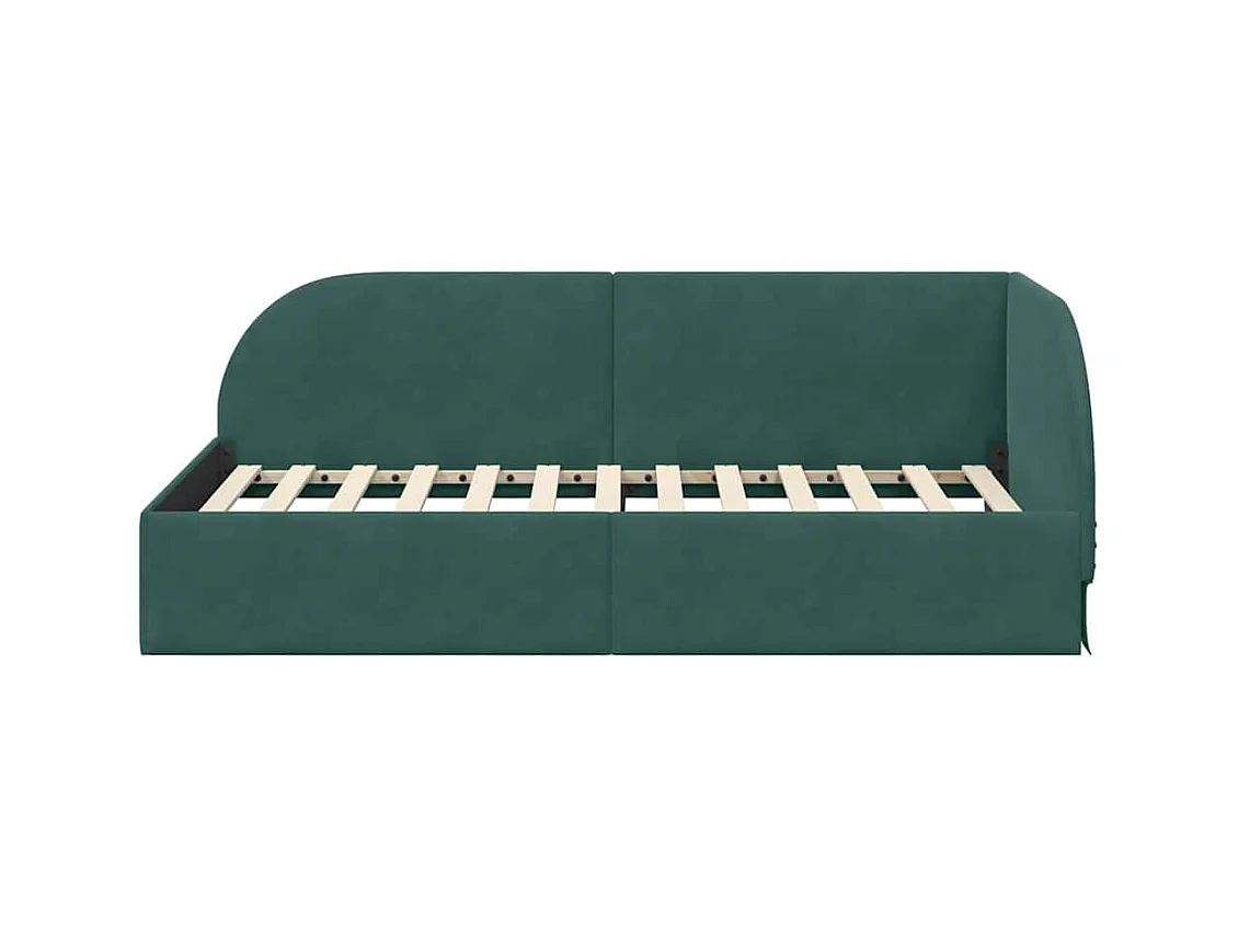 Cadre de lit d'angle Vert foncé 80 x 200 cm Velours