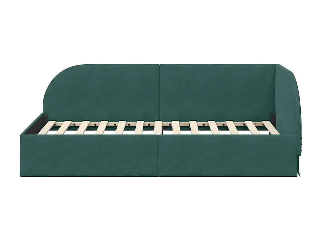 Cadre de lit d'angle Vert foncé 80 x 200 cm Velours