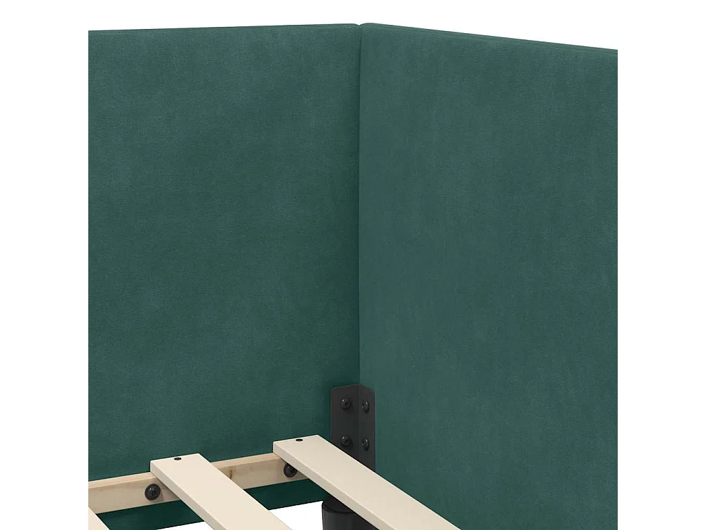 Cadre de lit d'angle Vert foncé 80 x 200 cm Velours