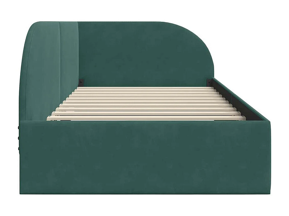 Cadre de lit d'angle Vert foncé 80 x 200 cm Velours