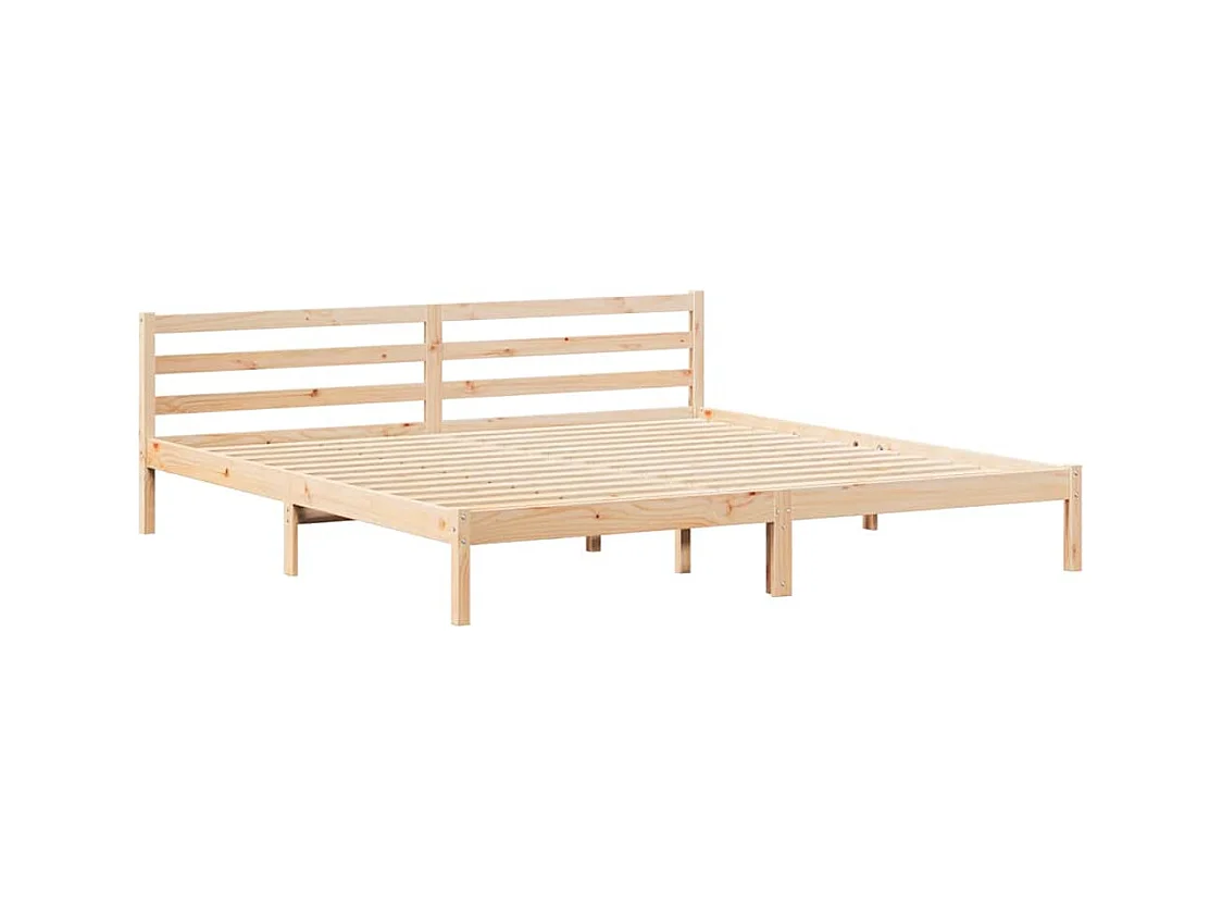 Cadre de lit Marron 220 x 180 cm Bois massif en pin