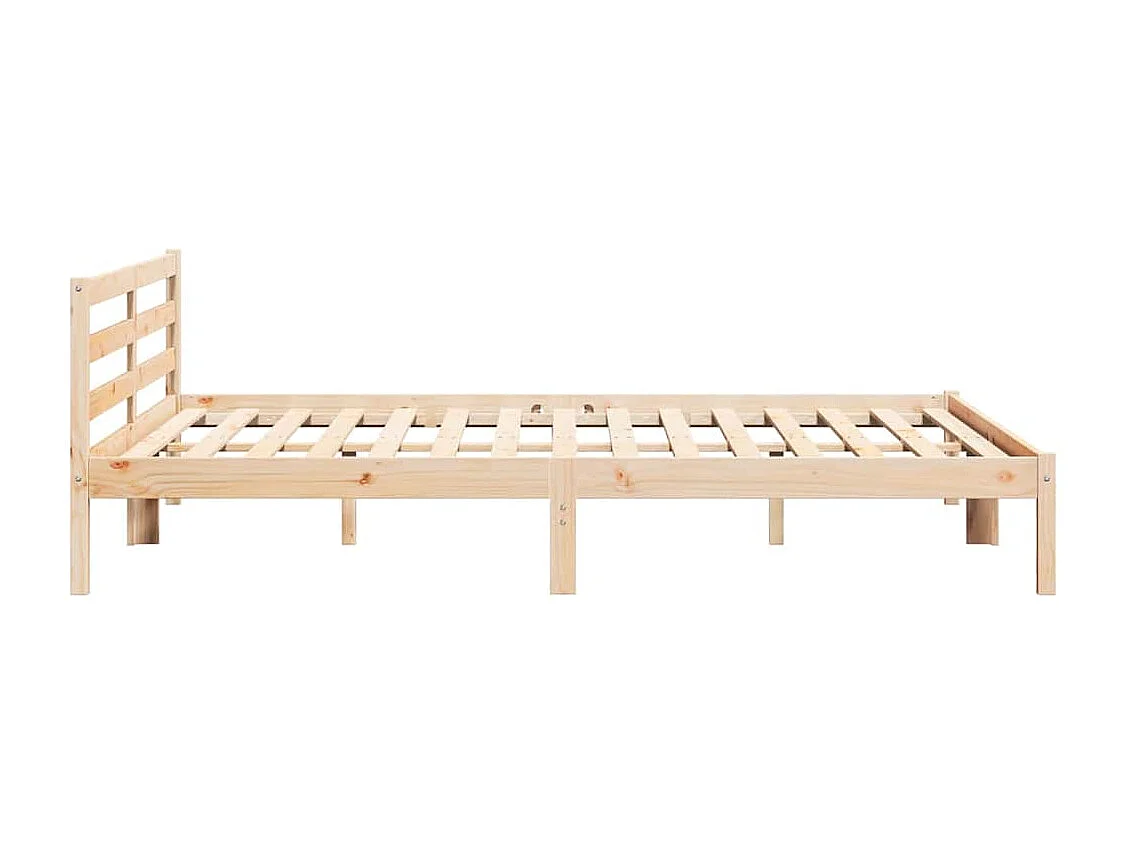 Bedframe met hoofdeinde Bruin 220 x 180 cm Massief grenenhout
