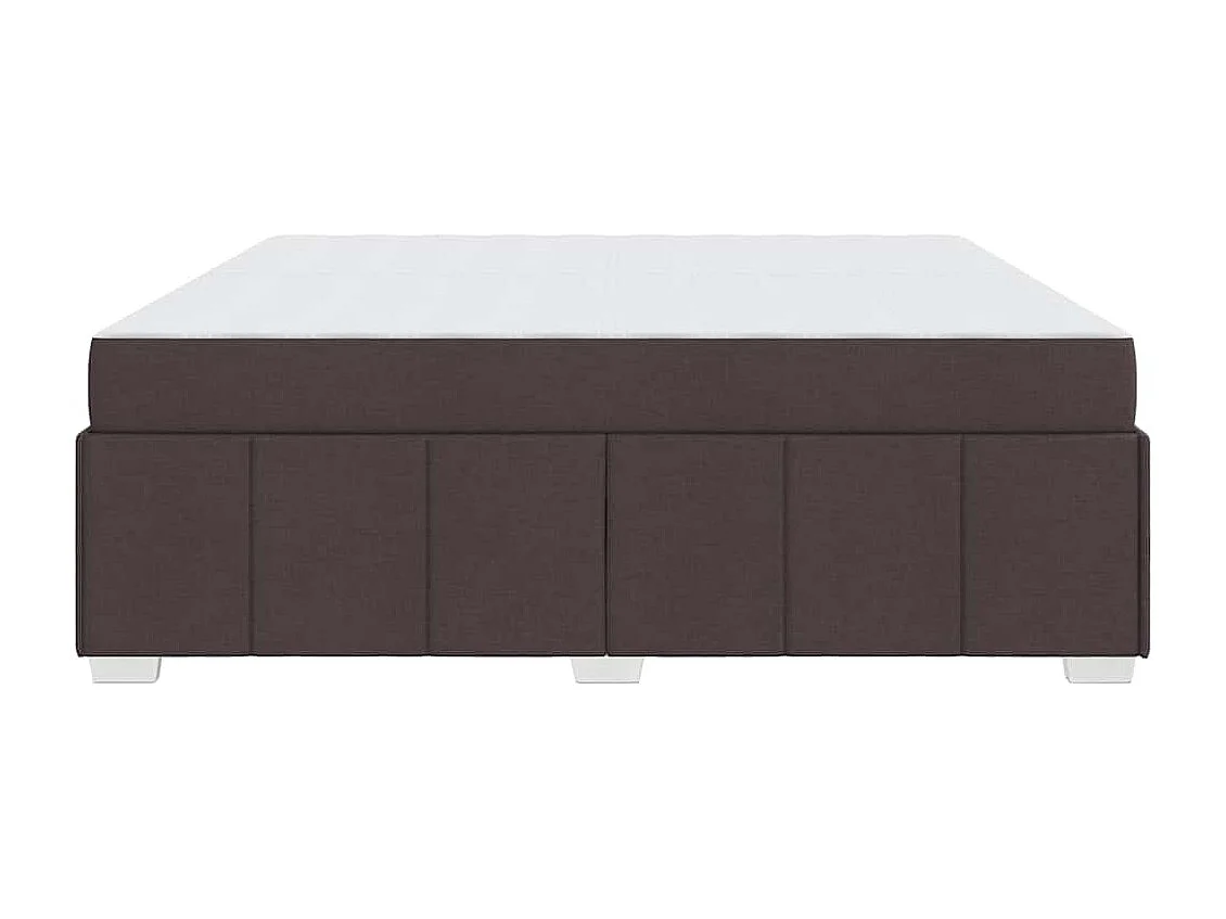 Cadre de lit avec matelas Marron foncé 200 x 200 cm tissu