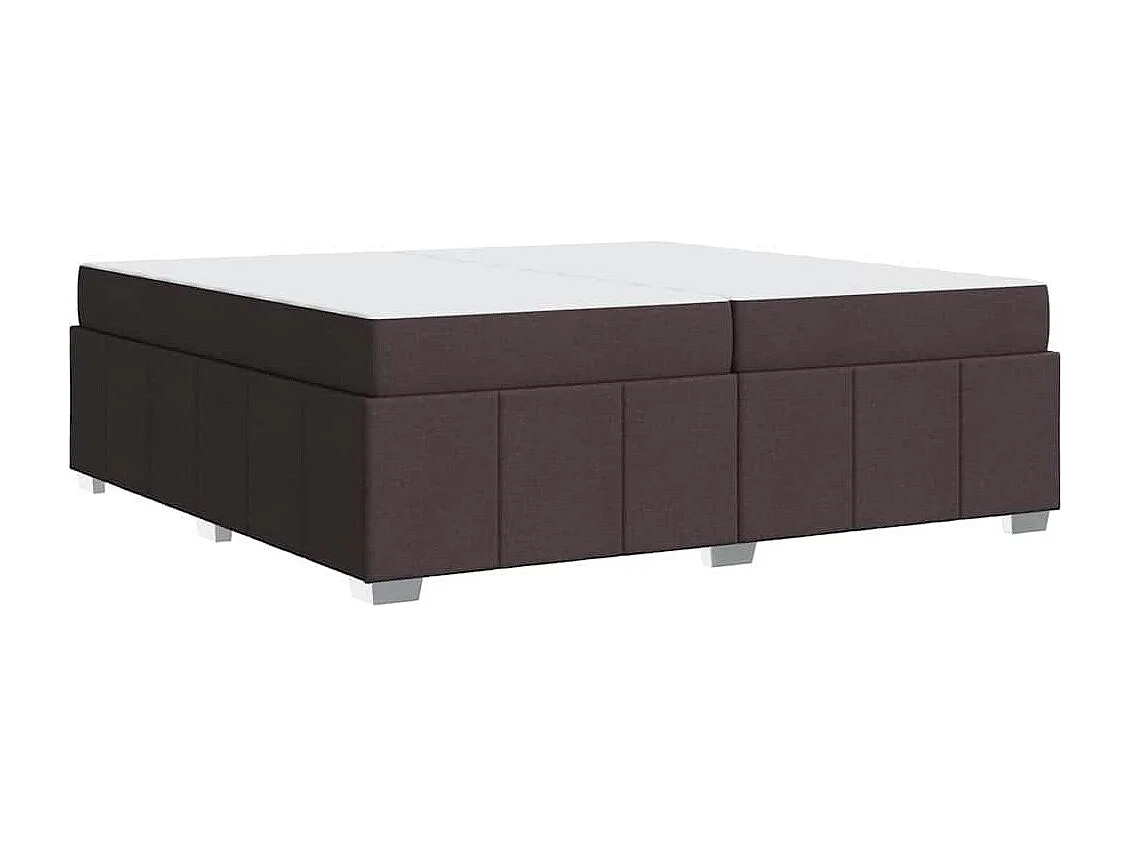 Cadre de lit avec matelas Marron foncé 200 x 200 cm tissu