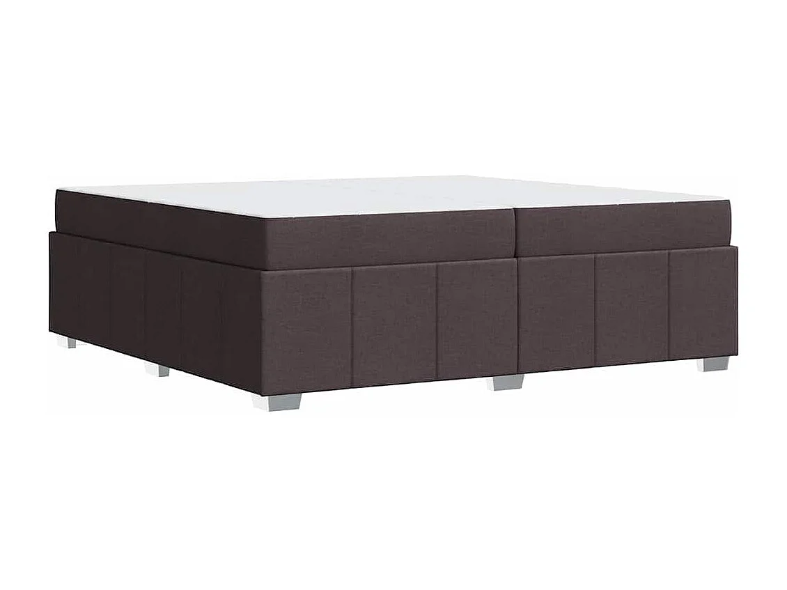 Cadre de lit avec matelas Marron foncé 200 x 200 cm tissu