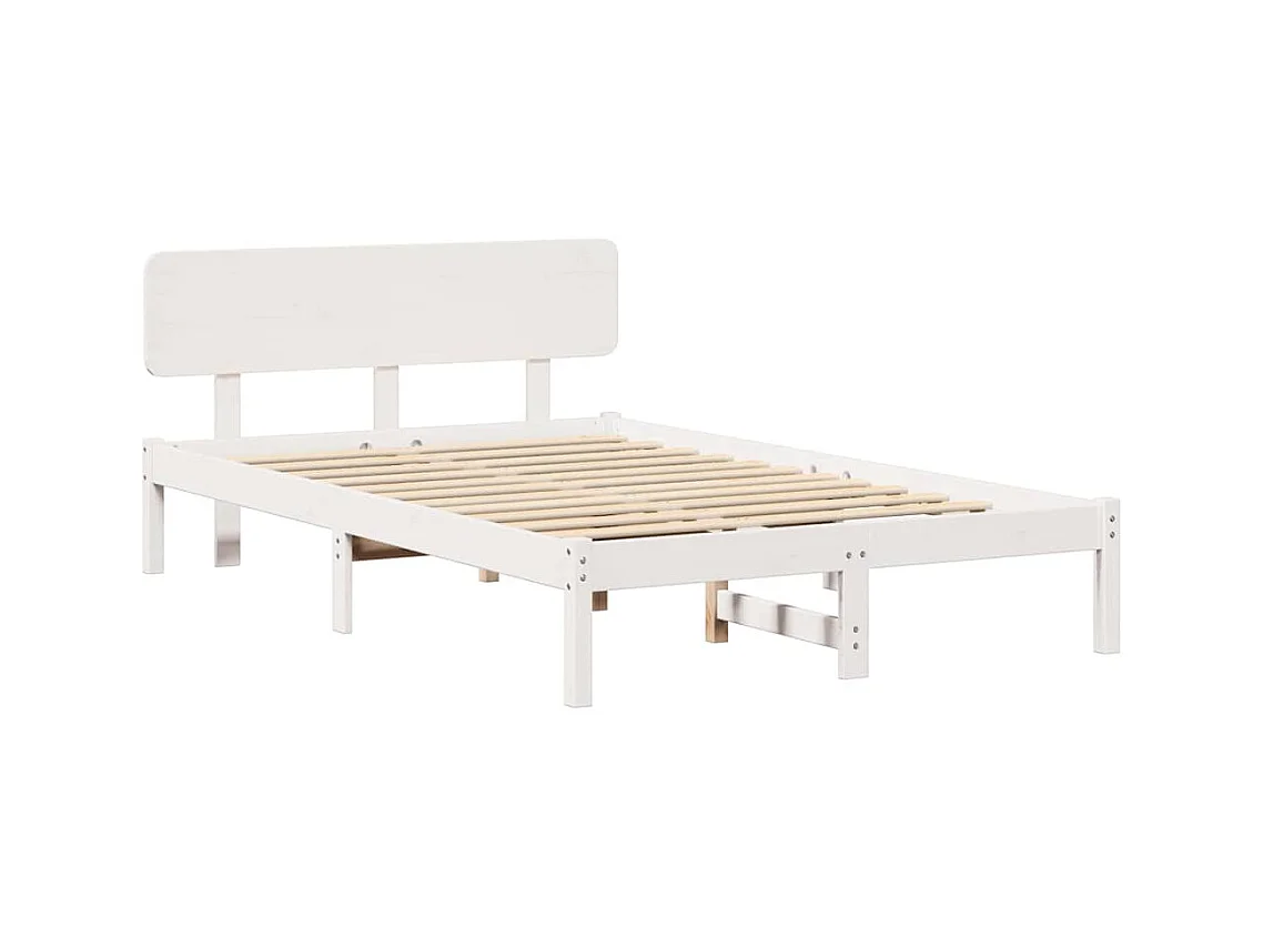 Cadre de lit avec tête de lit Blanc 140 x 190 cm