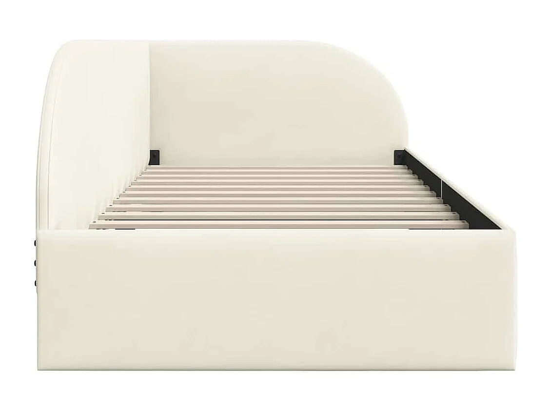 Estructura de cama en esquina Crema 90 x 200 cm Terciopelo