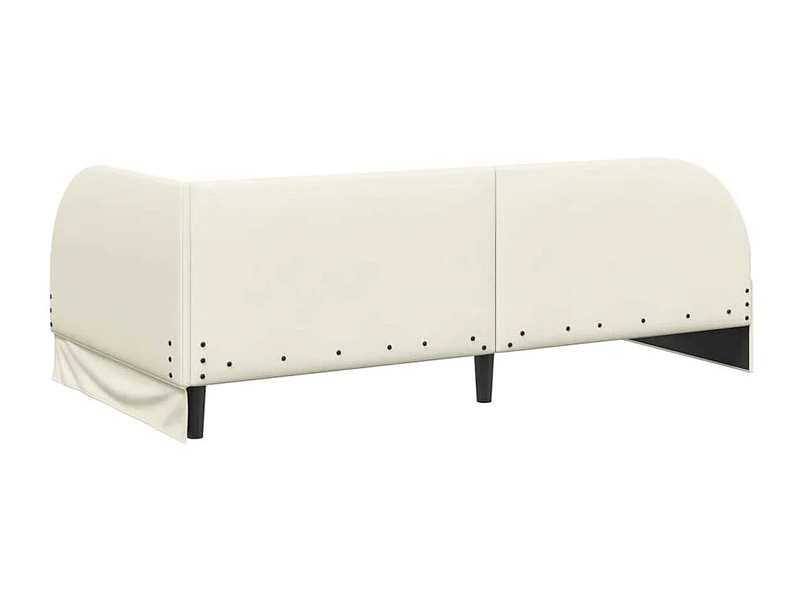 Estructura de cama en esquina Crema 90 x 200 cm Terciopelo