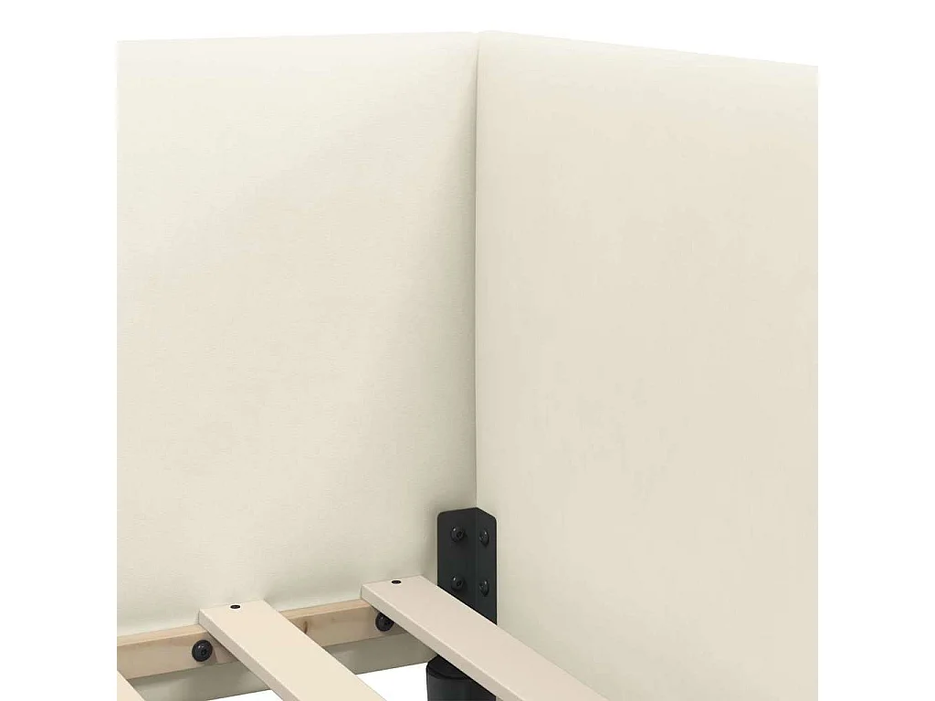 Estructura de cama en esquina Crema 90 x 200 cm Terciopelo