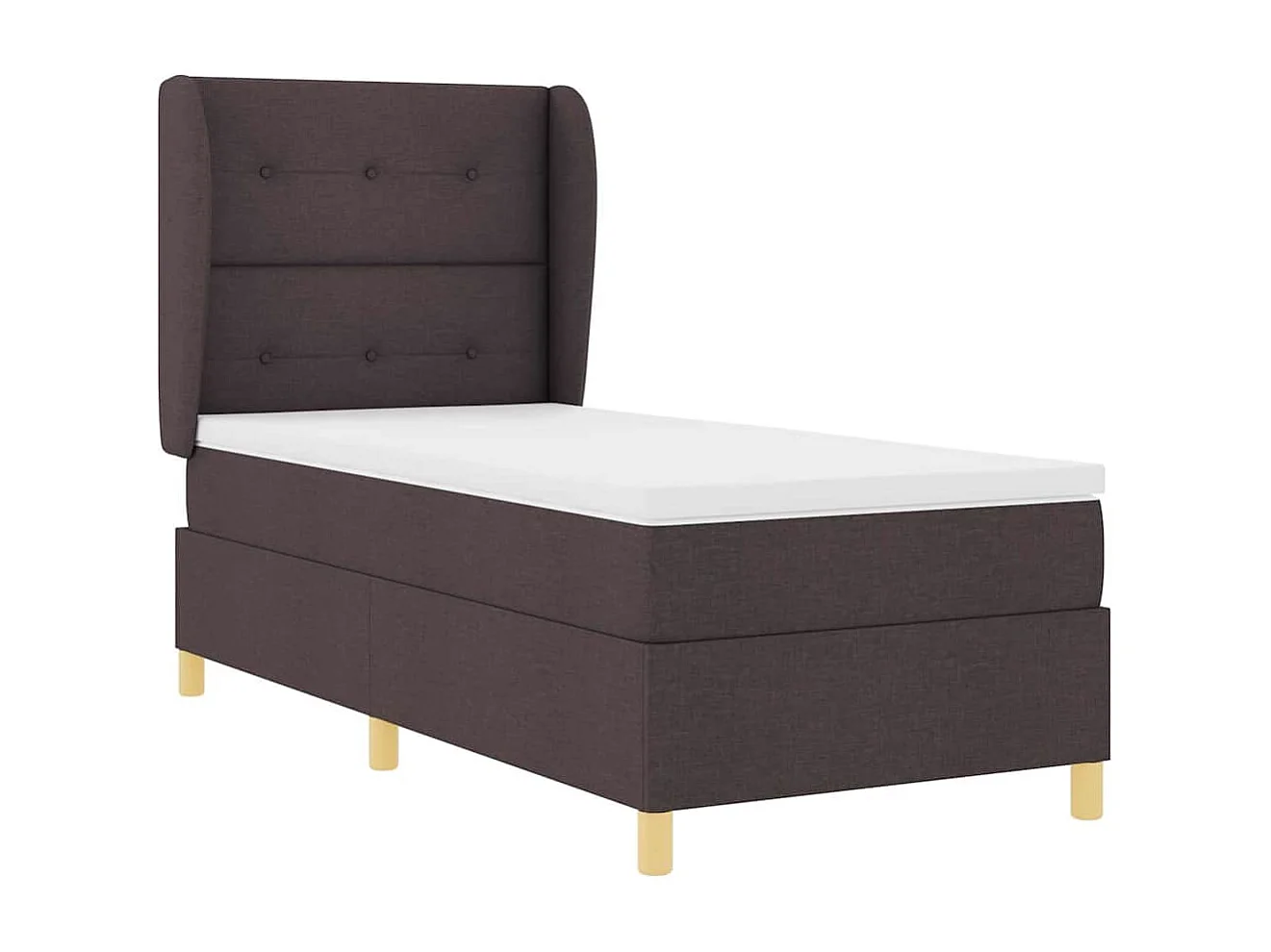 Cama con Somier y Colchón Gris Oscuro 90x190 cm de Tela