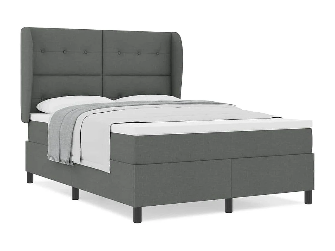 Cama Box com colchão Cinzento escuro 160 x 200 cm tecido