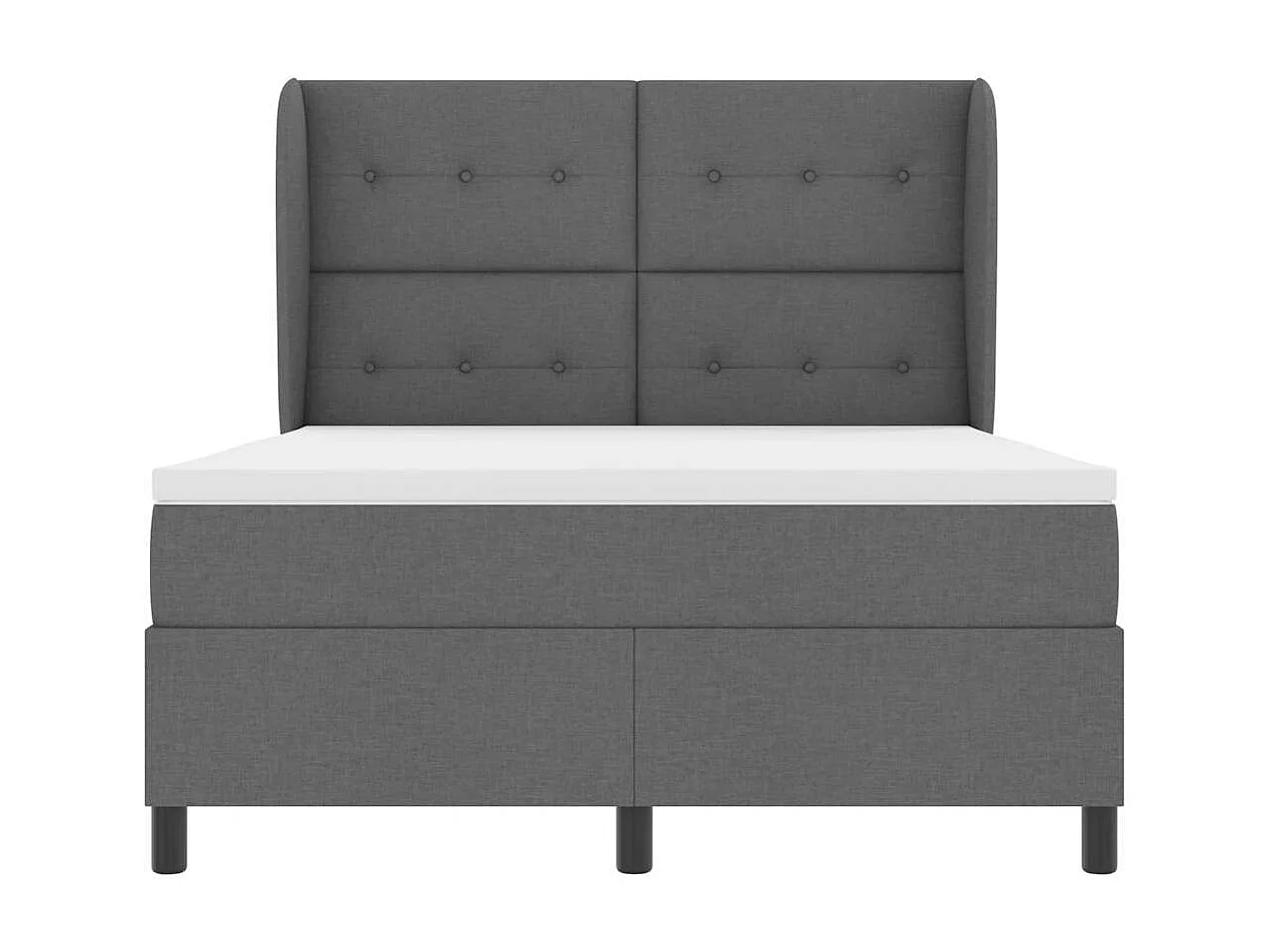 Cama Box com colchão Cinzento escuro 160 x 200 cm tecido