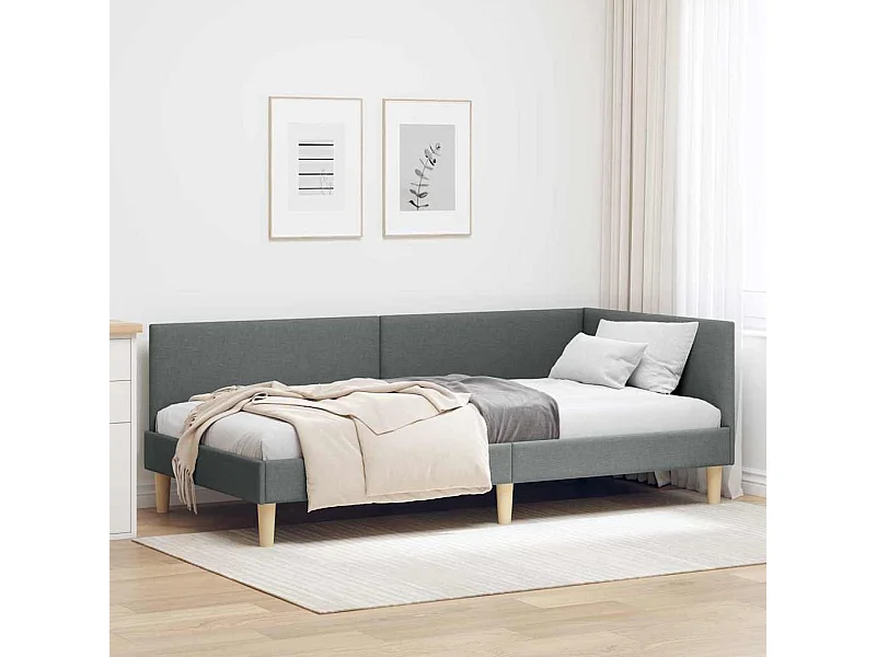 Estrutura de Cama de Canto Outros Cinzento escuro 90 x 200 cm