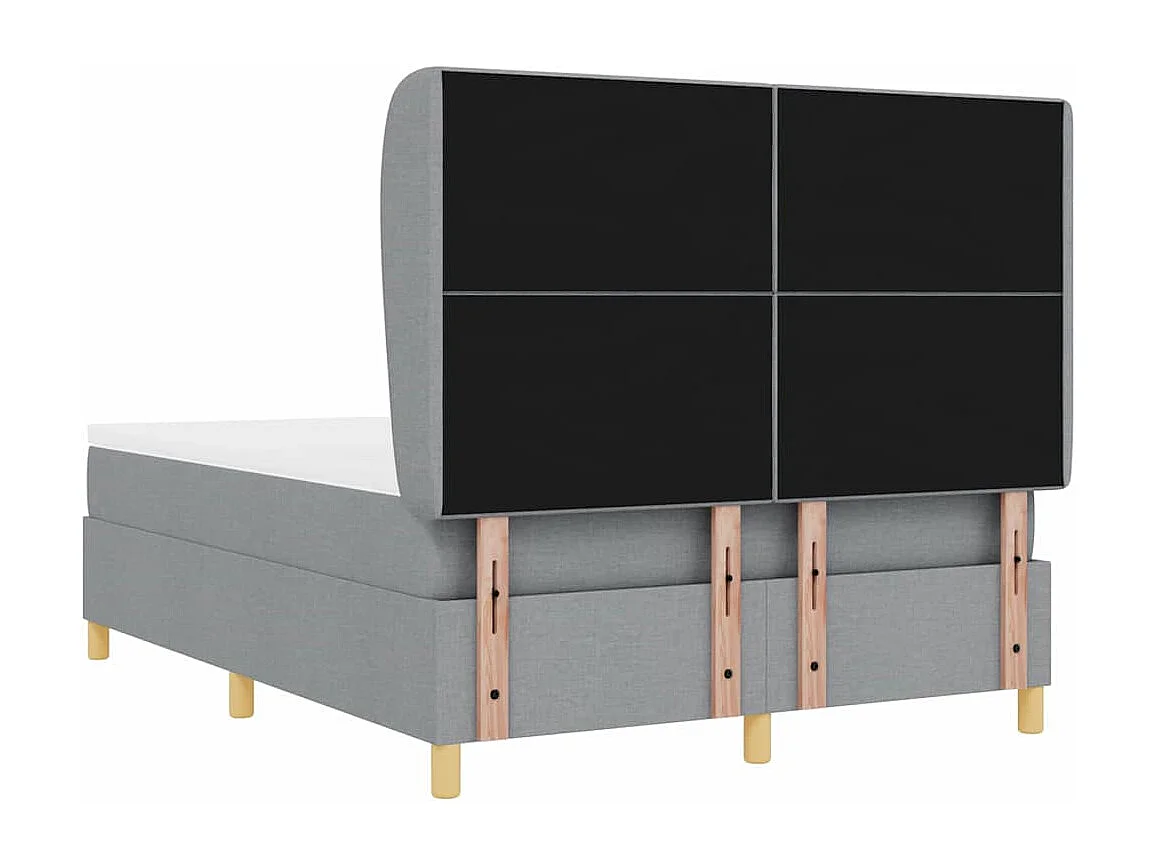 Cama Box Springs com Colchão Cinza Escuro 90x190 cm com colchão