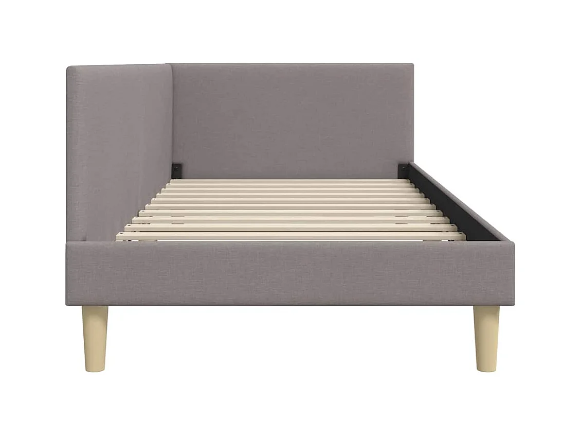 Cadre de lit d'angle Autre avec tête de lit Taupe 90 x 200 cm
