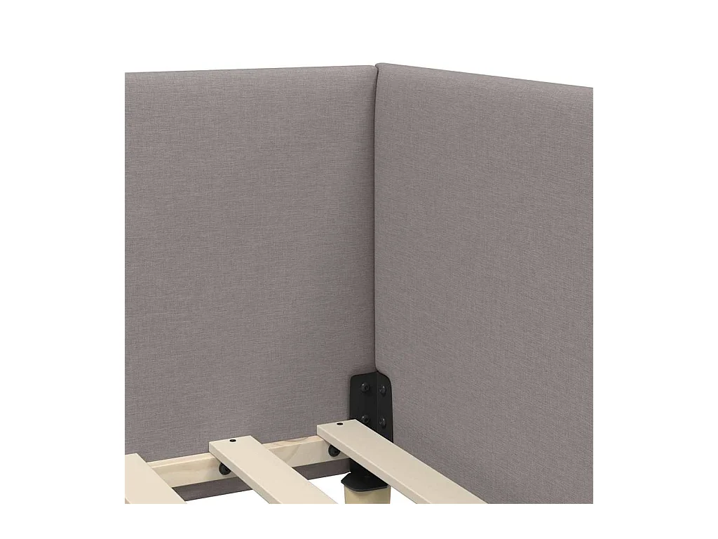 Cadre de lit d'angle Autre avec tête de lit Taupe 90 x 200 cm