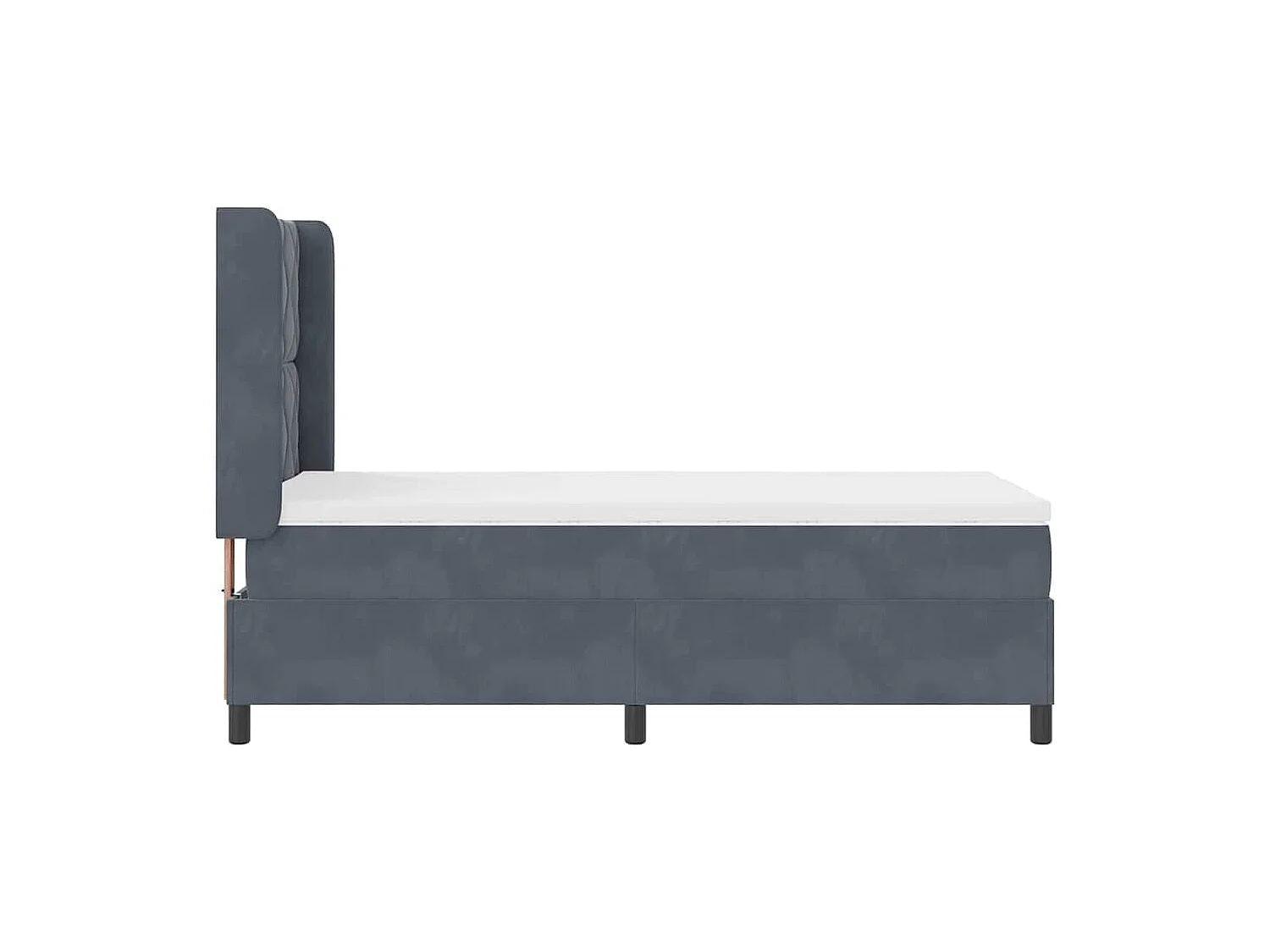 LED boxspring bed met matras Donkergrijs 100 x 200 cm Fluweel