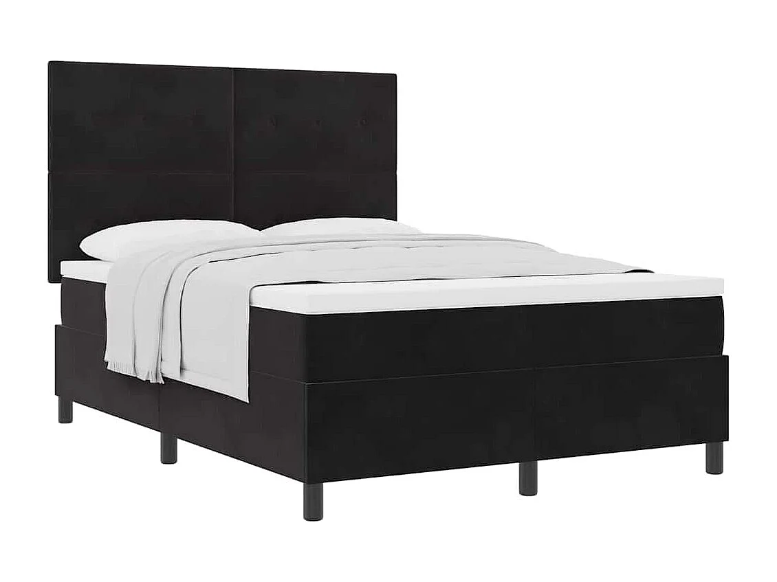 Cadre de lit avec matelas Noir 140 x 200 cm Velours