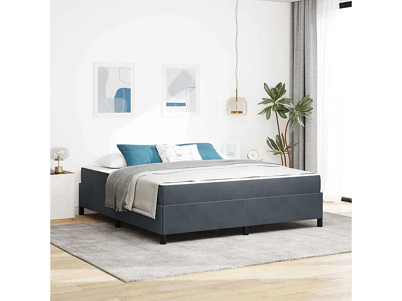 Bedframe Donkergrijs, Grijs en Wit 180 x 200 cm Fluweel