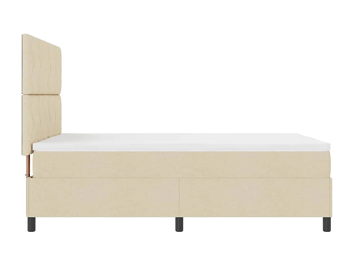 Cadre de lit avec matelas Crème 160 x 200 cm tissu