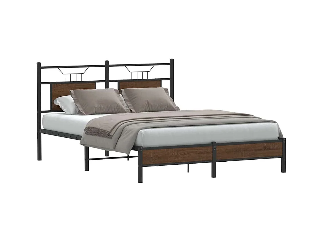 Bedframe zonder matras bewerkt hout bruin eikenkleur 140x200 cm