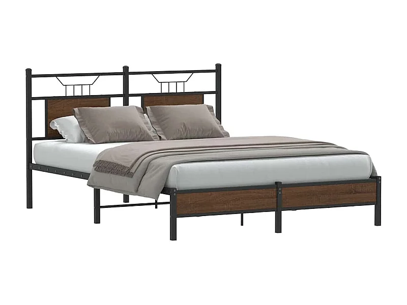 Bedframe zonder matras bewerkt hout bruin eikenkleur 140x200 cm