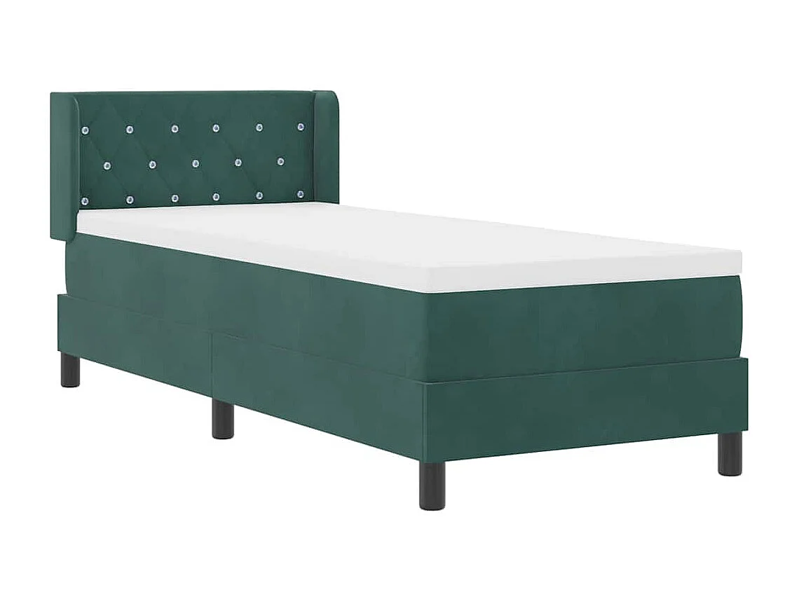 Cama con Somier y Colchón Negra 100x200 cm Terciopelo