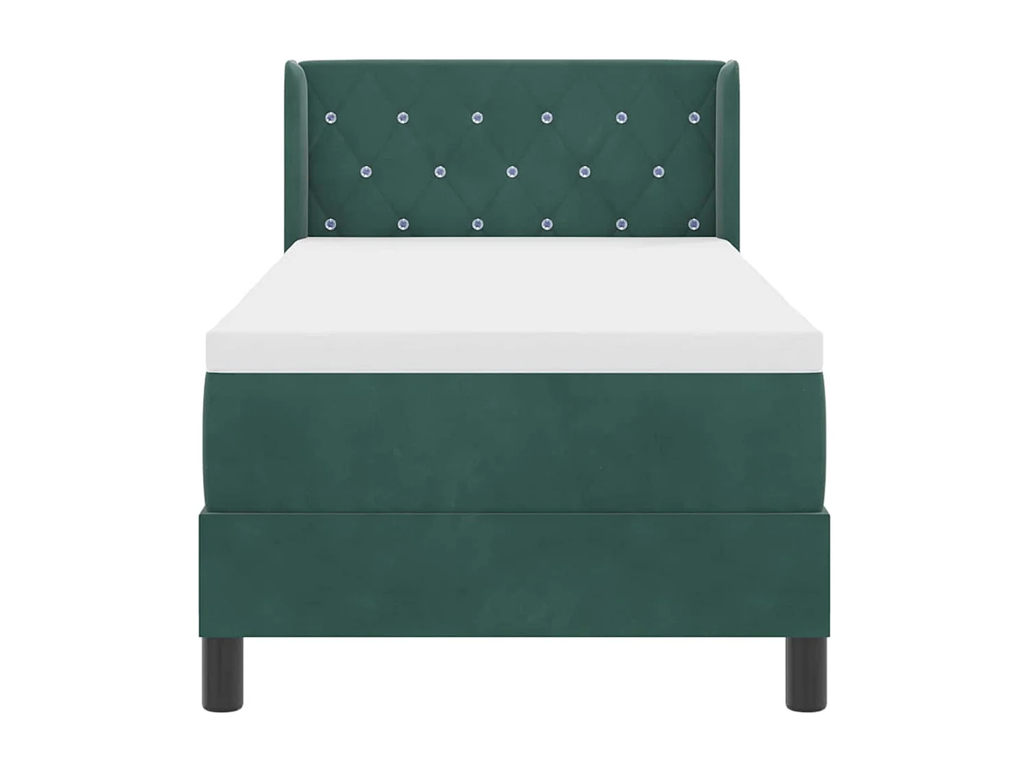 Cama con Somier y Colchón Negra 100x200 cm Terciopelo