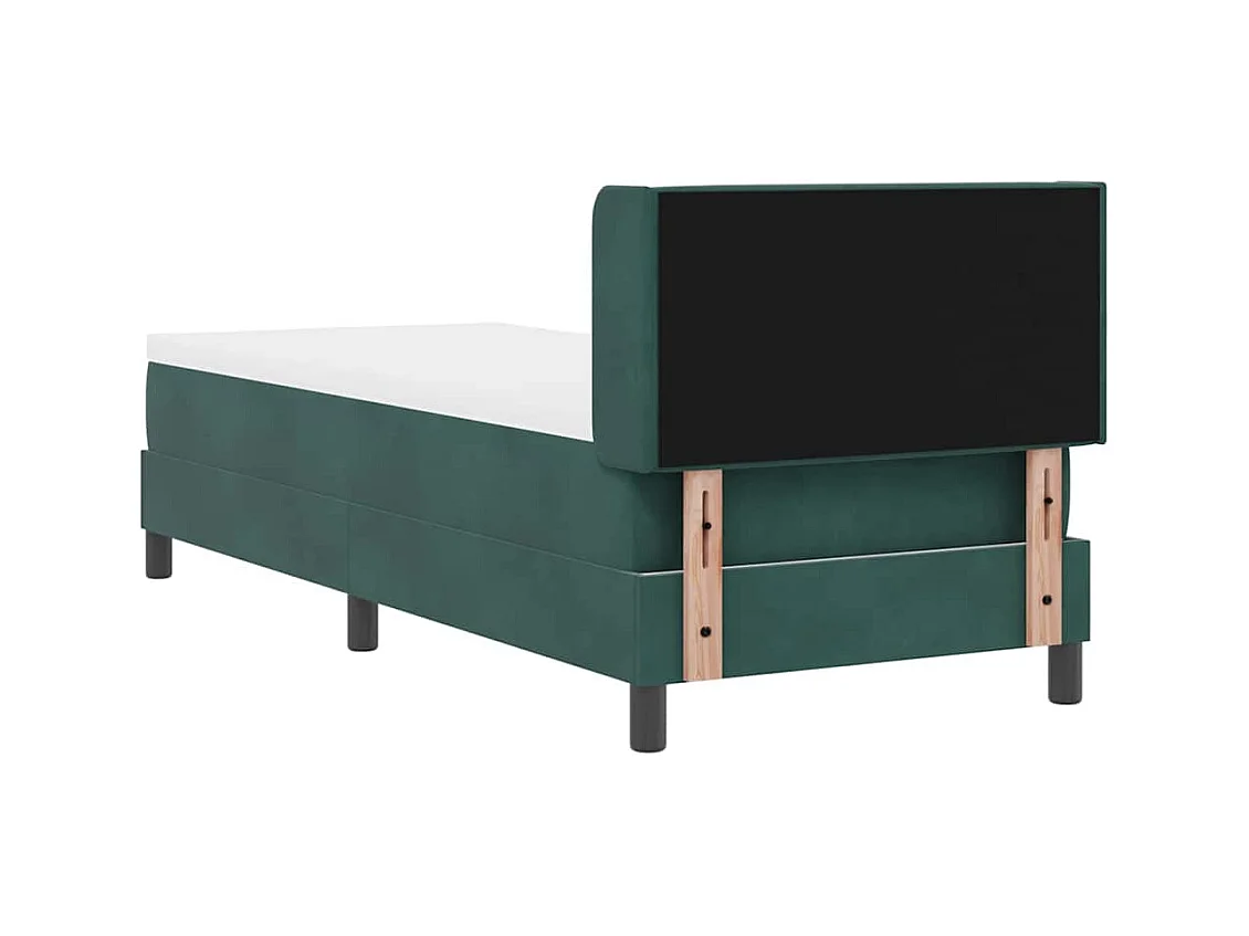 Cadre de lit avec matelas noir 100x200 cm en velours