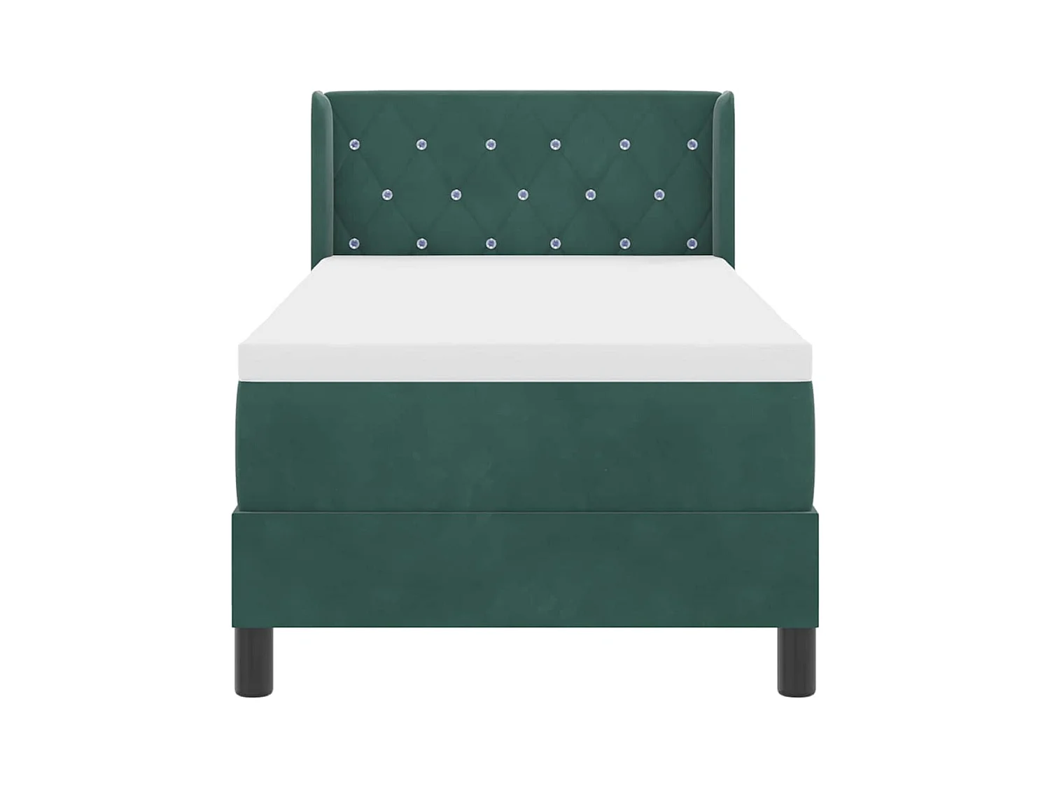 Cadre de lit avec matelas noir 100x200 cm en velours