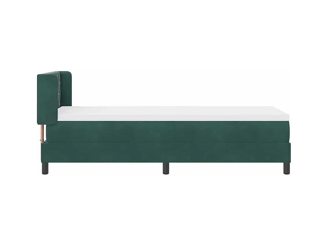 Cadre de lit avec matelas noir 100x200 cm en velours