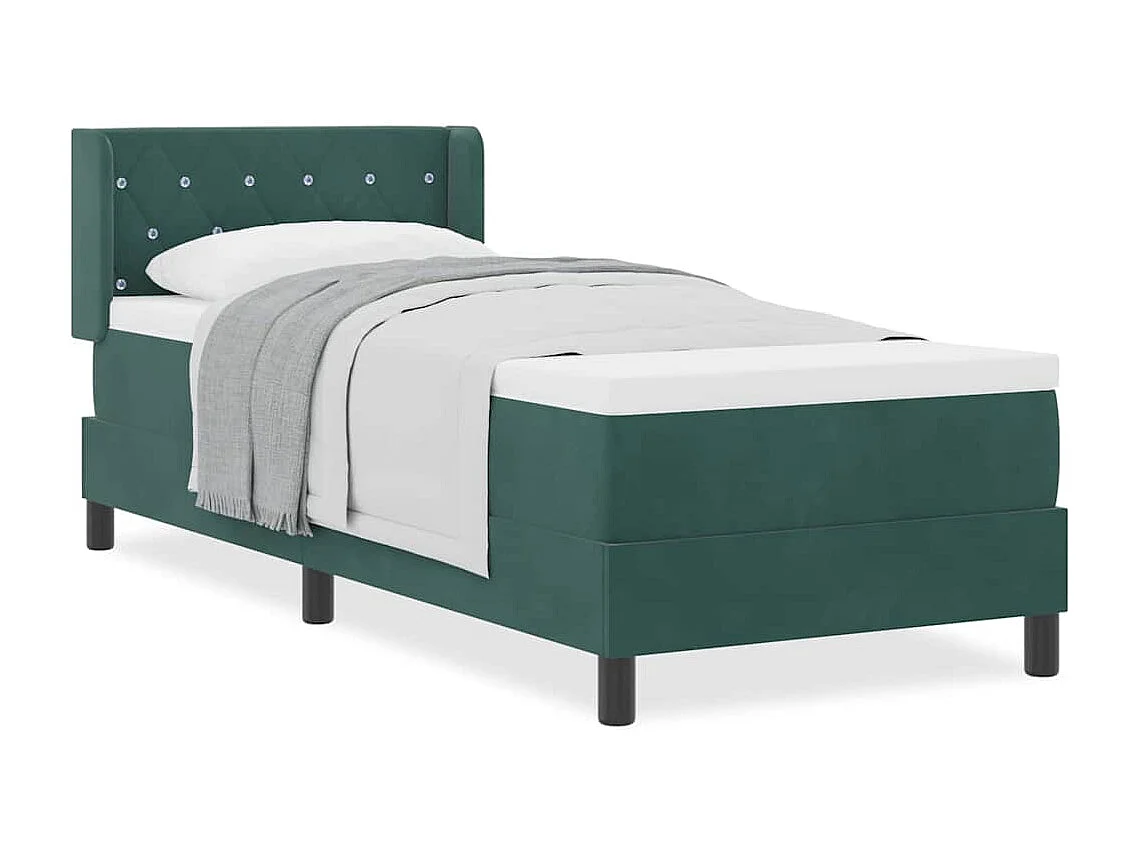 Cama con Somier y Colchón Negra 100x200 cm Terciopelo