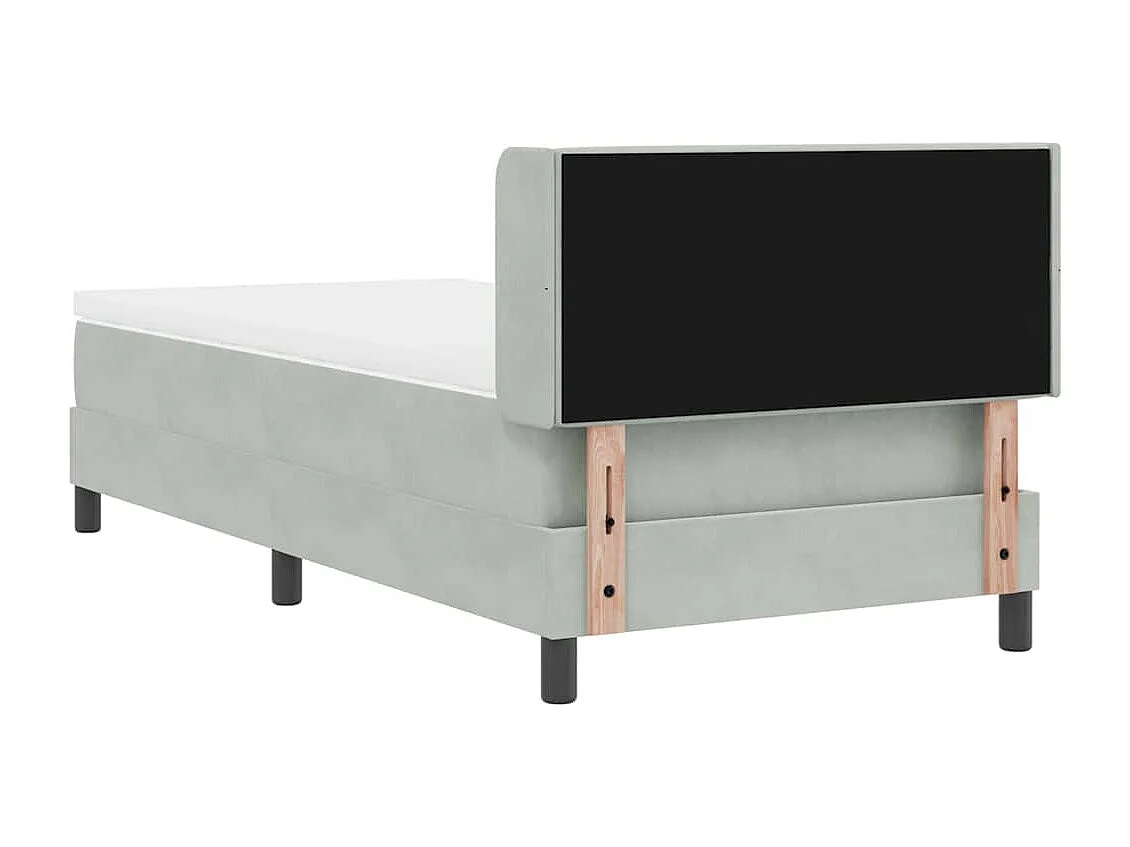 Cadre de lit avec matelas noir 100x200 cm en velours