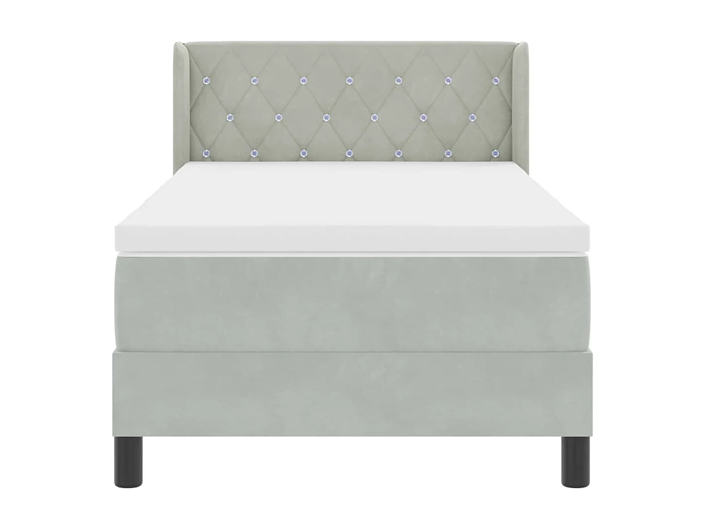 Cadre de lit avec matelas noir 100x200 cm en velours