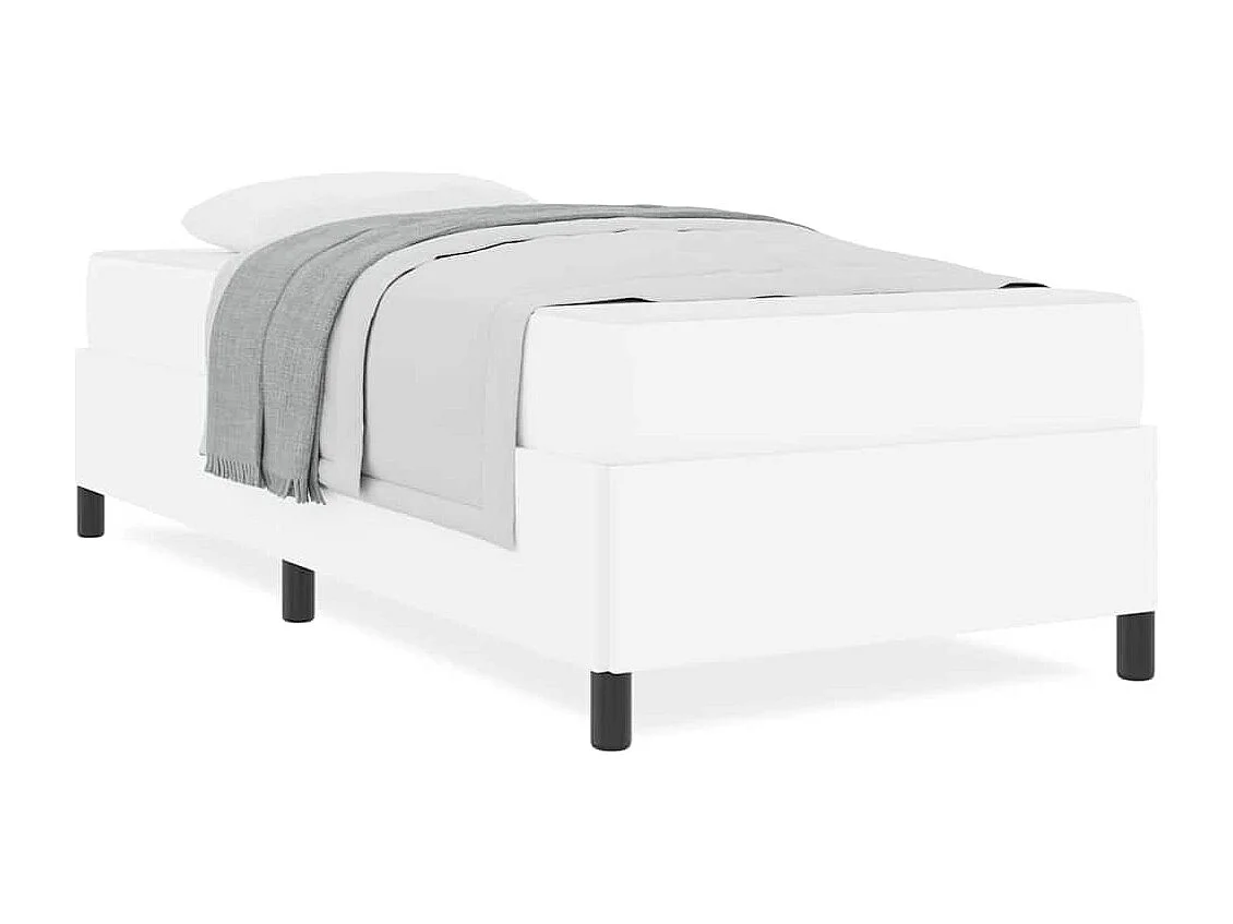 Cadre de lit avec matelas Blanc 90 x 200 cm Faux cuir