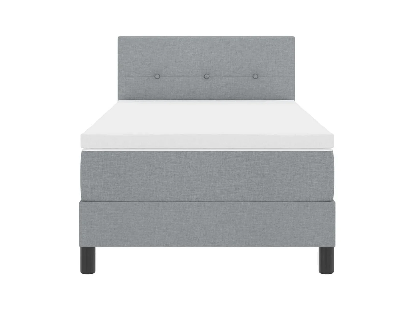 Cadre de lit avec matelas Gris clair 90 x 200 cm tissu